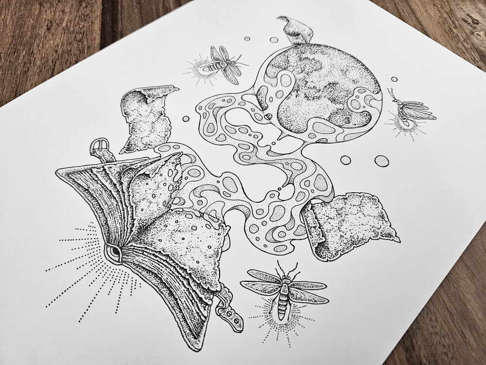 Midnight Mantra - Ink Illustration